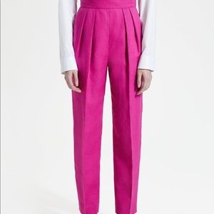NWT Theory Pink Pleated Linen Pants Size 0
